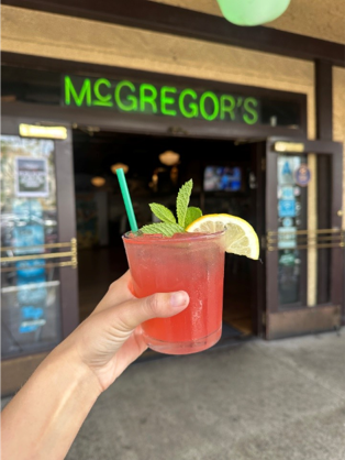 Cocktail with a mint garnish