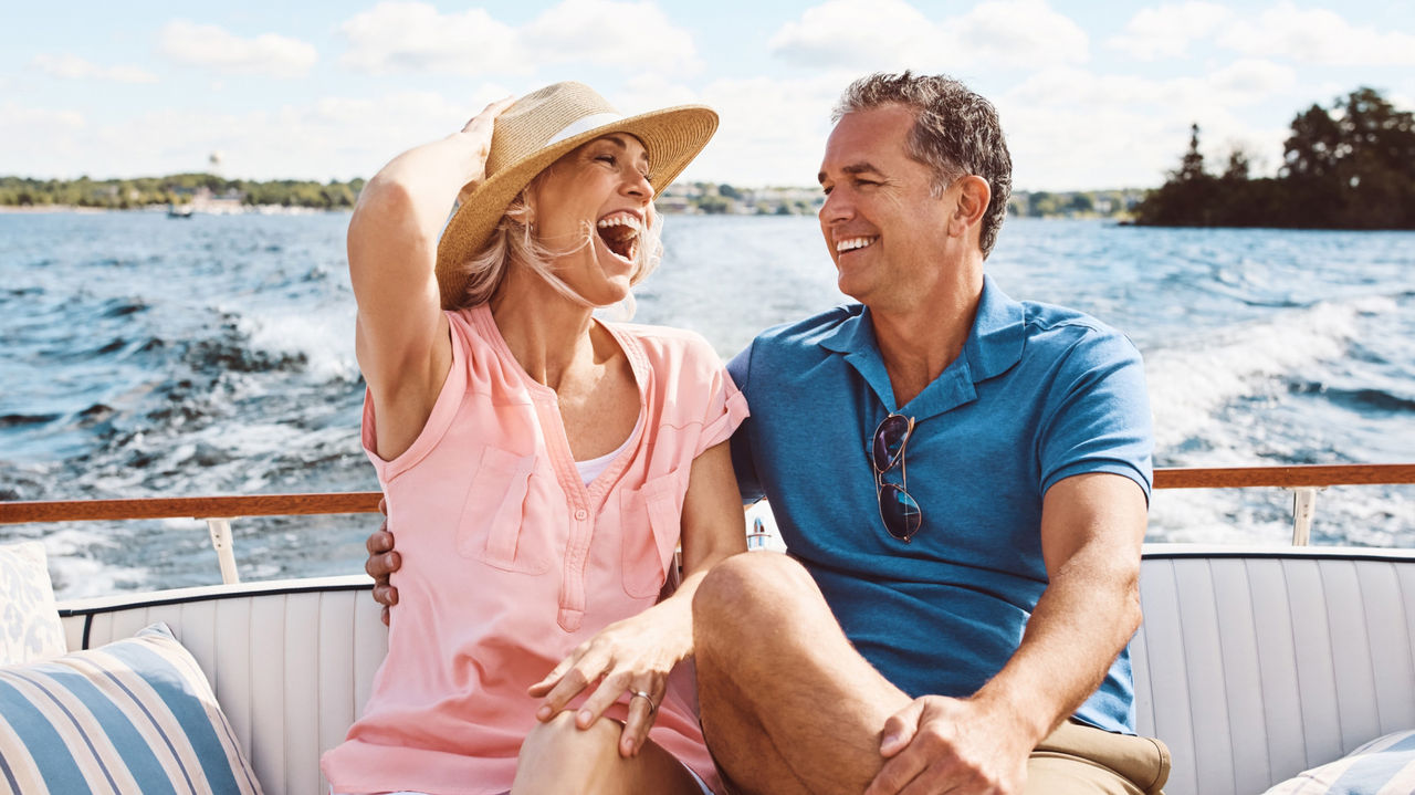 two people on a boat